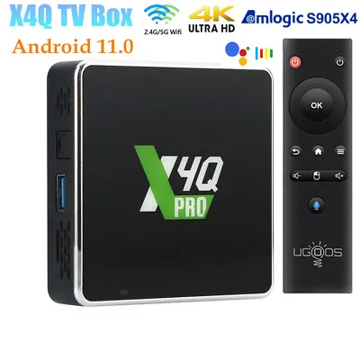 Ugoos X4Q Pro Android 11 S905X4 Smart TV BOX 4G 64G Wifi AV1 4K HDR Media Player • £123.48