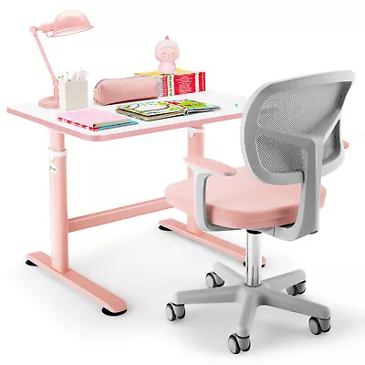 $249.95 • Buy Kids Table Chair Set Children Study Desk W/ Adjustable Height Auto Lock Casters