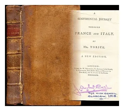 MR. YORICK A Sentimental Journey Through France And Italy By Mr. Yorick 1780 Har • $174.23