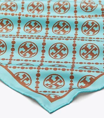Tory Burch T Monogram Double Sided Silk Scarf 22  Square NWT • $125