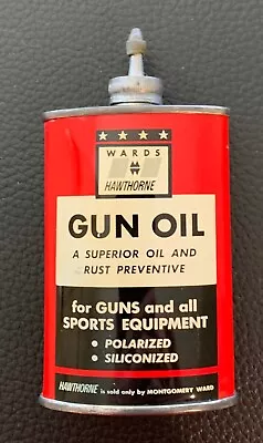 Vintage Wards Hawthorne Gun Oil Tin Can Handy Oiler • $34.99
