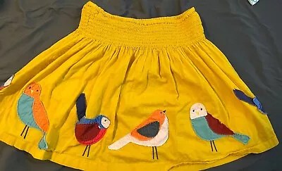 Mini Boden Yellow Birds Applique Skirt Girls Size 9-10 Yrs • $4.40