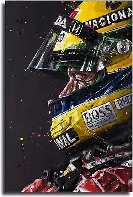 Ayrton Senna F1 Formula Grand Poster Decorative Painting Canvas Wall Art Living • $29.90