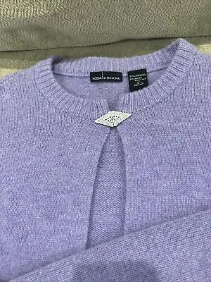 Moda International Lambswool And Angora Cardigan Purple Sweater Clasp • $15.50