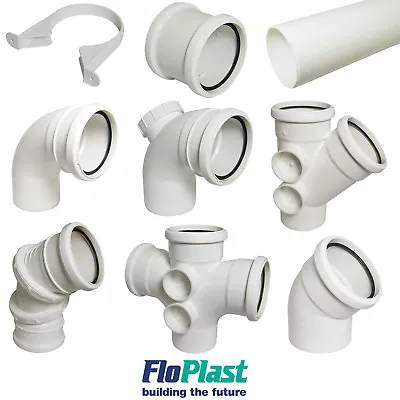 £14.29 • Buy  FLOPLAST  110mm 3 Metre White Soil Pipe And Fittings Bend, Socket, Branch, Vent