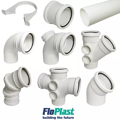  FLOPLAST  110mm 3 Metre White Soil Pipe And Fittings Bend Socket Branch Vent • £2.80