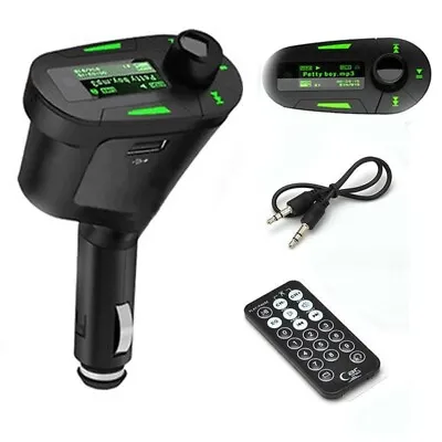 £9.79 • Buy Car Kit Wireless FM Transmitter USB Charger Audio MP3 Player LED Display Green 
