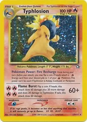 Typhlosion - 17/111 - Pokemon Neo Genesis Unlimited Holo Rare Card WOTC MP • $48.07