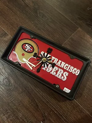 Vintage San Francisco 49ers Super Bowl Champs NFL License Plate Clock Working • $5