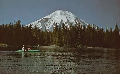 Vintage Postcard Mt. Saint Helens & Spirit Lake Canoeing On Lake Washington WA • $8.06