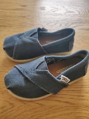 Baby Infant Shoes Espadrille Tom's Tiny Classic Fabric Shoe 12-15m Box & Bag • £6