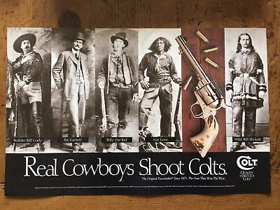 Colt Gun Firearms Poster Advertising  Real Cowboys Shoot Colt  (New Old Stock) • $34.99