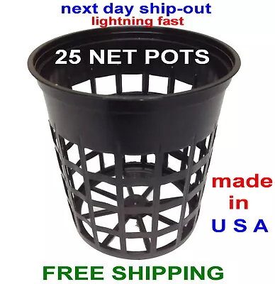 3  INCH NET POT CUPS 25 Count  LIGHTWEIGHT FOR HYDROPONICS SYSTEMS Next Day Ship • $12.49