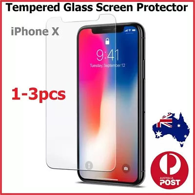 $5.89 • Buy 1-3 Pack Scratch Resist Tempered Glass Screen Protector Guard For IPhone X