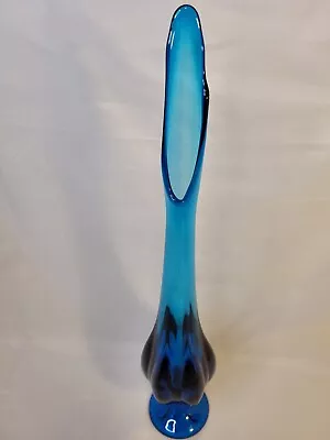 Vintage MCM Viking EPIC Bluenique Six Petal Swung Vase 22 1/2  • $175