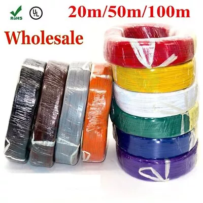 20M 50M 100M Flexible Wire Cable Stranded UL 1007 RoHS 16/18/20/22/24/26/28 AWG • $11.92