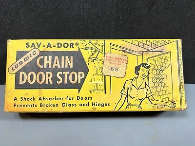 Vintage New Sav-A-Door Ludwig Chain Door Stop 1958 Racine Wi • $15