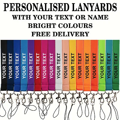 ROLSELEY Printed Or Plain Lanyards - Personalized Custom Neck Strap With Text • £2.79