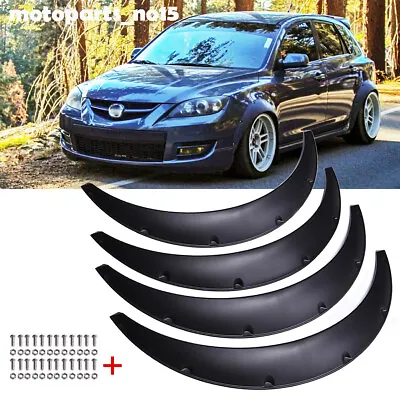 4x Fender Flares For Mazdaspeed3 Wheel Arch Wide Body Extension Matt Black 4.5  • $66.10