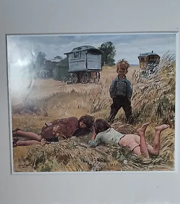 'Young Gypsies' Print By Dame Laura Knight. Mounted. Rare Find.  • £25