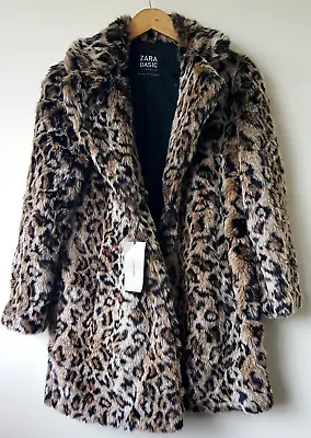 $97.58 • Buy Zara Faux Fur Coat Leopard Animal Print Size Xs Extra Small Bnwt Bloggers