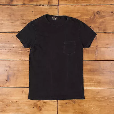 Vintage Ralph Lauren Single Stitch T Shirt Blank Medium 90s Pocket Black Tee • £24.99