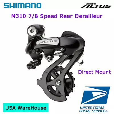 Shimano Altus RD-M310 8 Speed Direct Mount Rear Derailleur Black MTB • $16.99