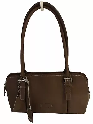 L Credi Italy Brown Leather Zipper Close Handbag • £15.99