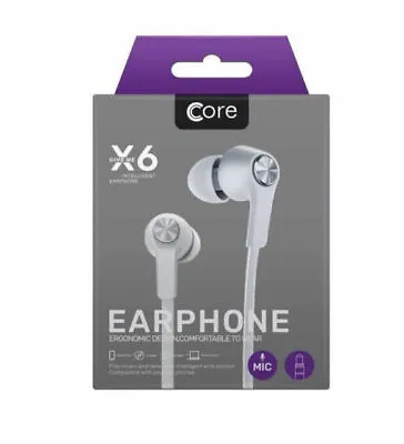 Core X6 Intelligent Earphones - White (5056103400426) • £4.99