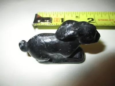 Vintage Handmade Cast Metal Lead ~ UNMARKED Black Bunny Rabbit Figure ~ • $9.99