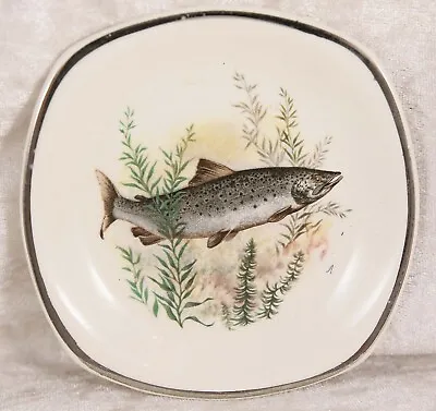 Royal Worcester Palissy Fish ? Trout Pin Tray Trinket 4  Across Ceramic Fishing • £3
