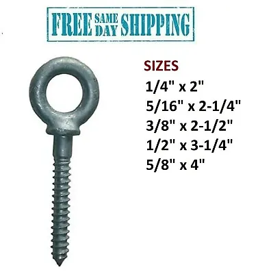 Heavy Duty Galvanized Forged Bolts Lag Thread Screw Eye Bolt For Wood • $12