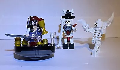 LEGO Minifigure Disney Captain Jack Sparrow Plus 2 Skeletons 1 Ninjago Spin Disk • $40