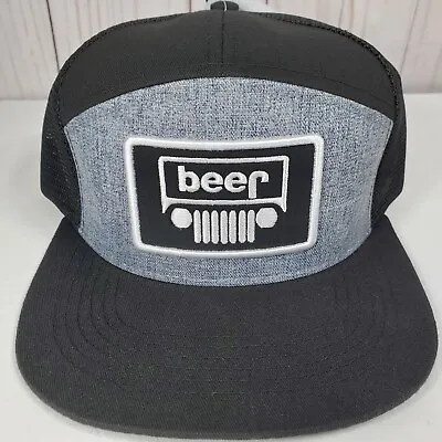 4X4 Jeep Grill Beer Black Hat Mesh Snapback Trucker Baseball Offroad Gift NWT • $24.95