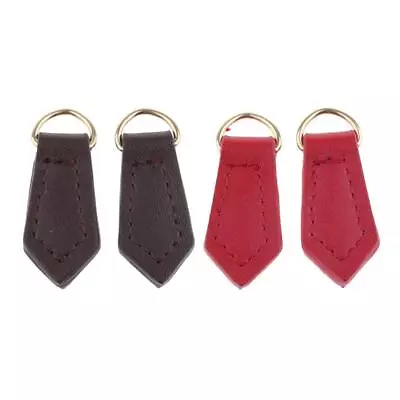 2x Real Leather Zipper Pull Tabs Tags Zip Puller Bag Repair Replacement • $13.87