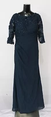 JJ's House Women's Pleated Sequin Mother Of The Bride Dress LV5 Dark Navy US:12 • $59.99