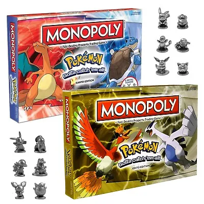 Pokémon Monopoly 2 Pack Set JOHTO & KANTO Edition Board Game New Factory Sealed • $75.95