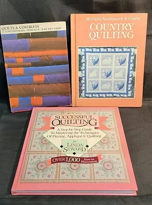 3 Quilt Pattern Books Patchwork Applique Vintage Country Comtemporary Illustrate • $10