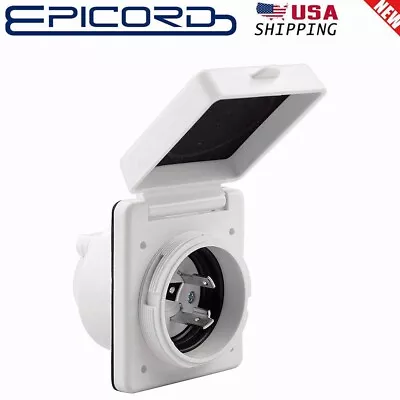 30Amp 125V RV Power Cord Twist Lock Plug Inlet 3-Wire Grounding Shore White USA • $14.89