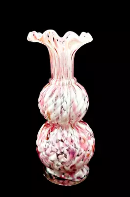 Legras Mont Joye Glass Vase Ruffle Rimmed 3195 Valencia Spiral France  • $49.99