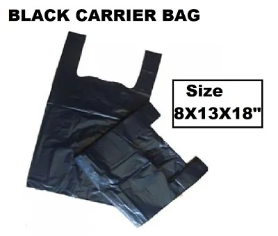 £4.90 • Buy Strong Plastic Vest Carrier Bags For Supermarkets Stalls ARIES(BLACK) 