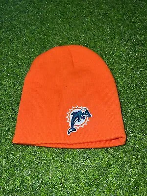 Miami Dolphins Winter Hat Skull Cap Beanie Fleece Warm Orange Blue Fins OSFM • $18
