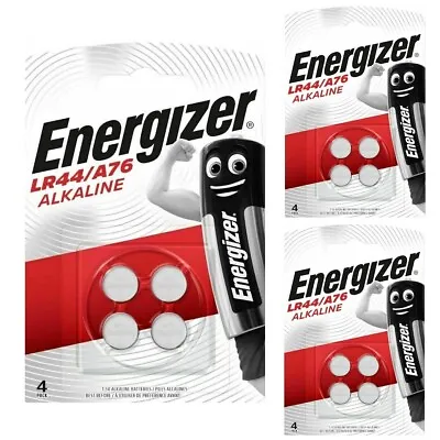 12 X Energizer LR44  Alkaline Batteries 1.5V - A76 AG13 G13A V13GA 357 303 • £6.95