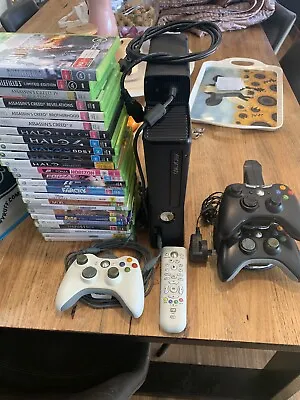 $249.99 • Buy Microsoft Xbox 360 S Console Bundle 250gb With 25 Games, 3 Controllers