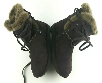Skechers Australia Women's Size 6 Mid-Calf Faux Fur Winter Boots Chocolate #72 • $36