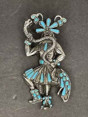 Vintage BOLO TIE Silver-tone Faux Turquoise  Western Native American Aztec • $29.99