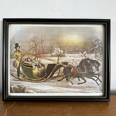 Prince Albert Queen Victoria In Their Sledge By J. W. G Vintage Framed Art Print • $31.11