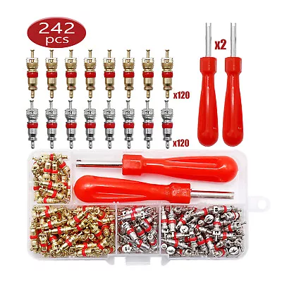 ​242 Pcs Car A/C Air Conditioning R134a Valve Cores + 2 Pcs Remover Tool Kit US • $12.55