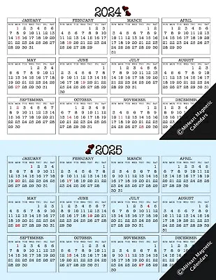 2024 & 2025 - 12 Month MiHeart Magnetic Refrigerator Calendar • $11