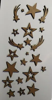 £2.65 • Buy Wooden MDF Stars Shapes Craft X22 Embellishments Mixed Sizes See Description 